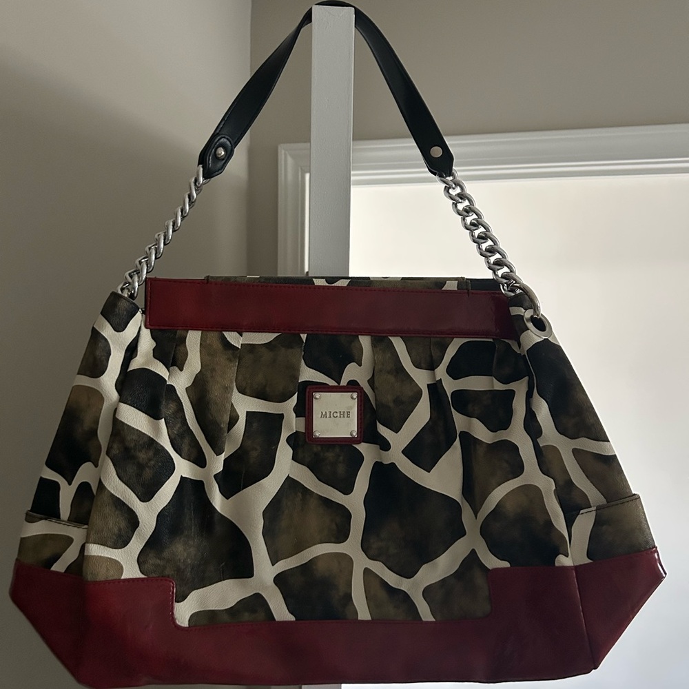 MICHI Red and Brown Women's Shoulder Bag